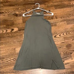 Strappy halter ribbed dress